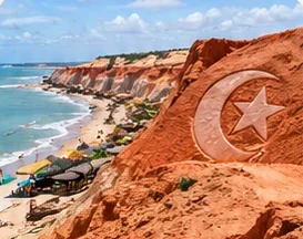 Praia de Canoa Quebrada, no Ceará.